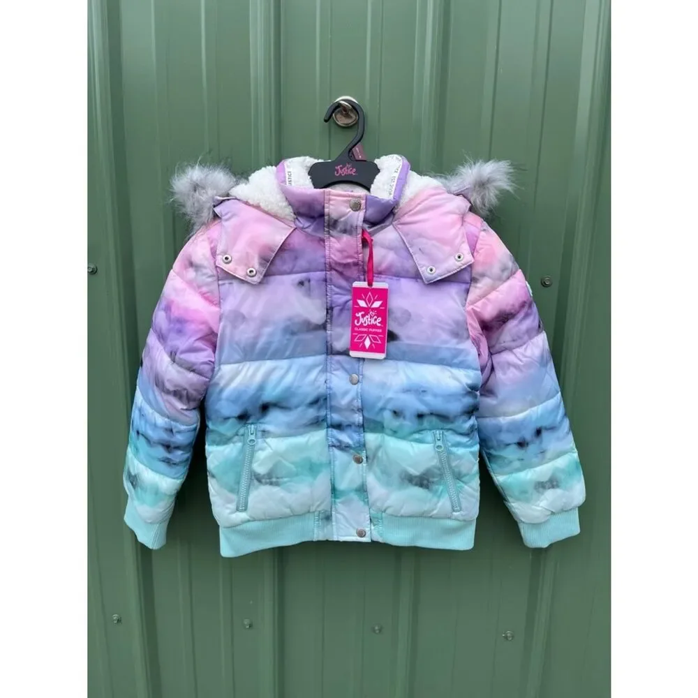 Girls Justice Matte Puffer Bomber Coat Size S
